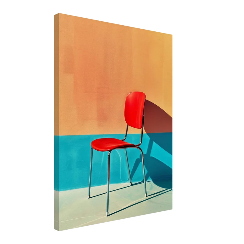Roter Stuhl minimalistisch Leinwandbild