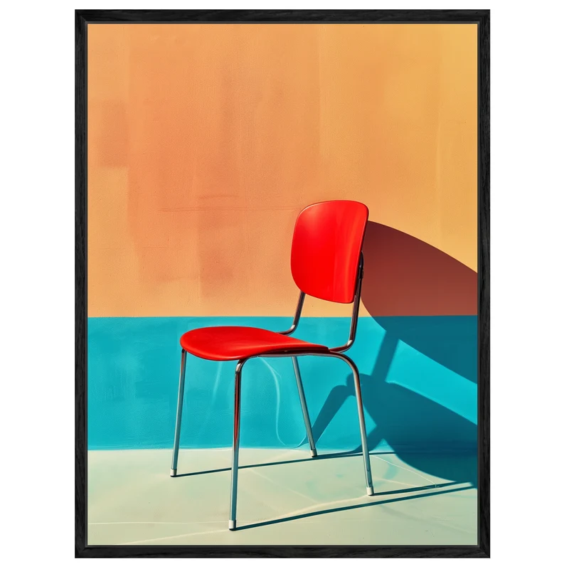 Roter Stuhl minimalistisch Leinwandbild
