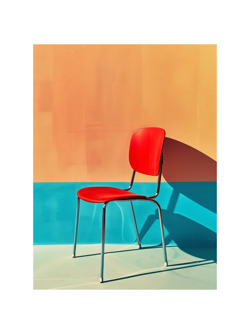 Roter Stuhl minimalistisch Poster