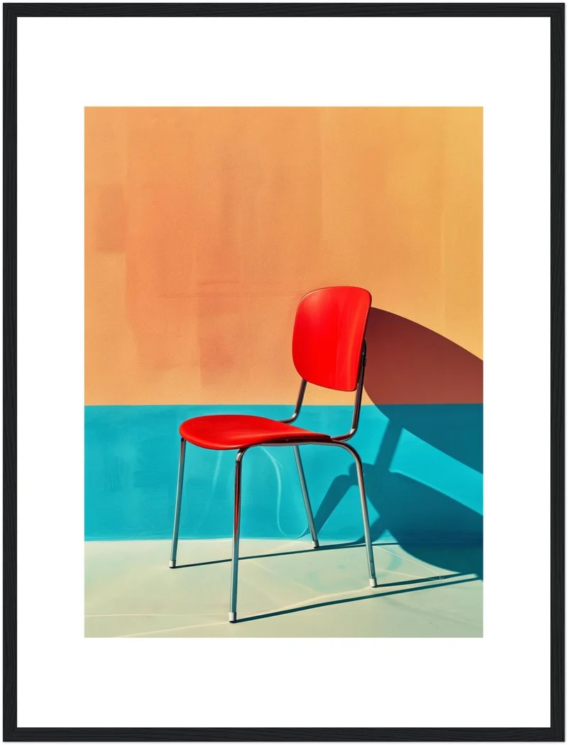 Roter Stuhl minimalistisch Poster