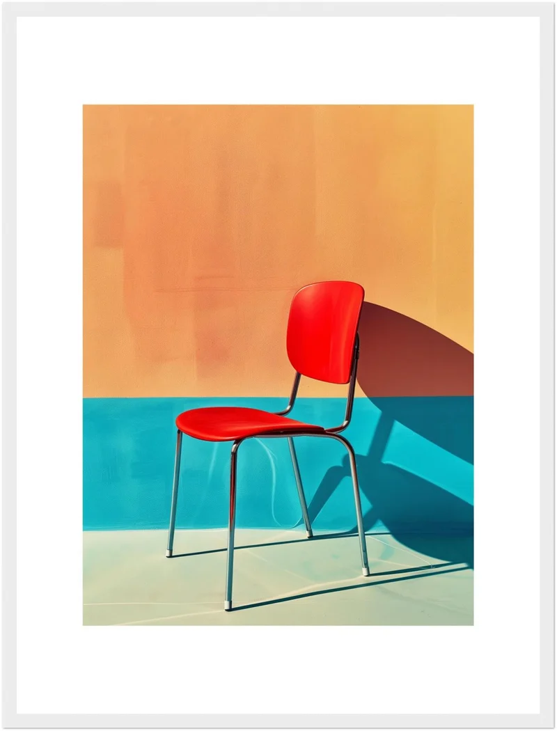 Roter Stuhl minimalistisch Poster