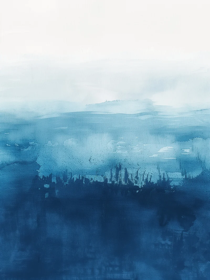Blaues Meer Aquarell Leinwandbild