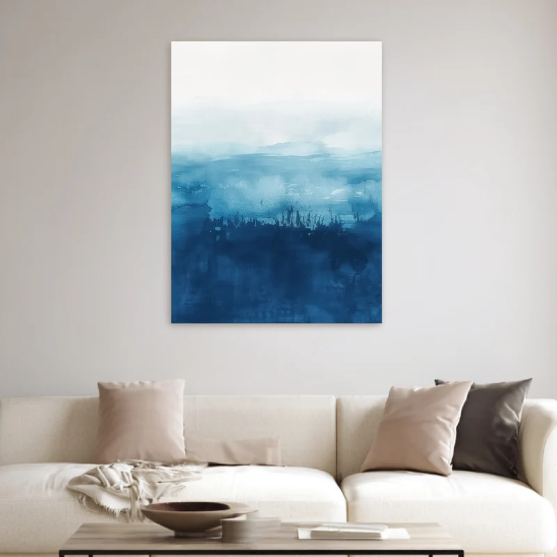 Blaues Meer Aquarell Leinwandbild