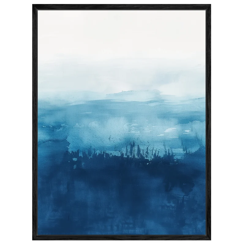 Blaues Meer Aquarell Leinwandbild
