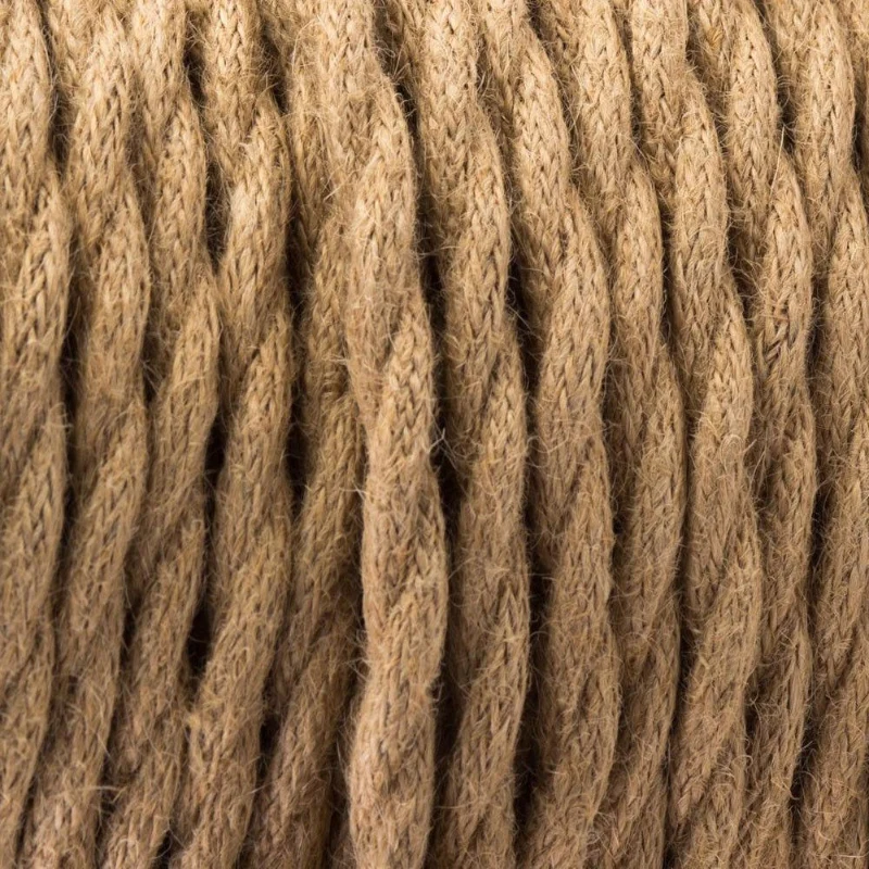 1/5/10 m Textilkabel gedreht 2 adrig Hanf Naturoptik ~1184