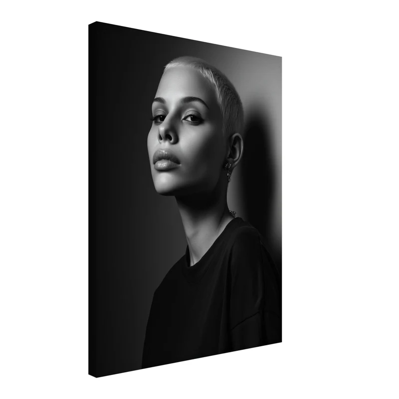 Schwarzweiss Portrait Frau Leinwandbild