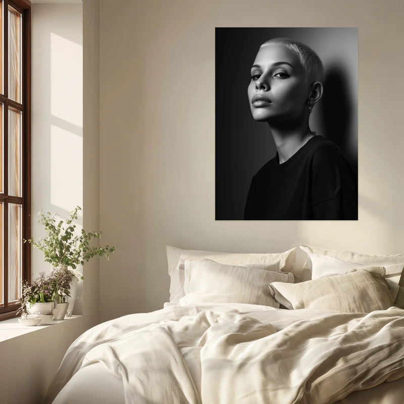 Schwarzweiss Portrait Frau Leinwandbild