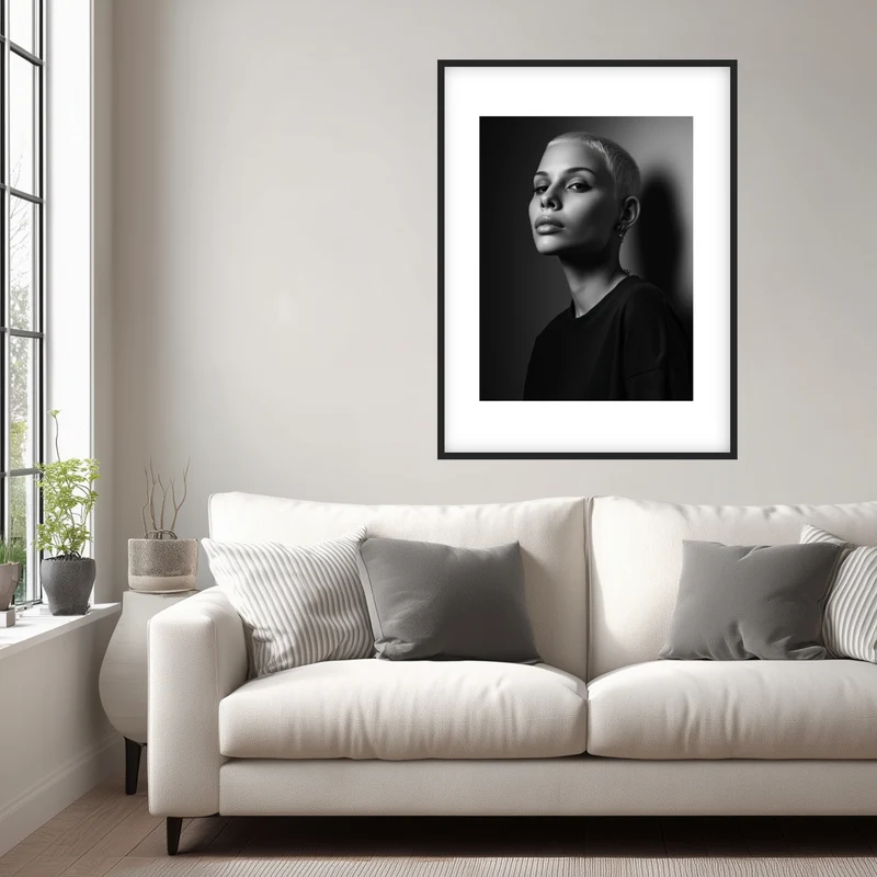 Schwarzweiss Portrait Frau Poster