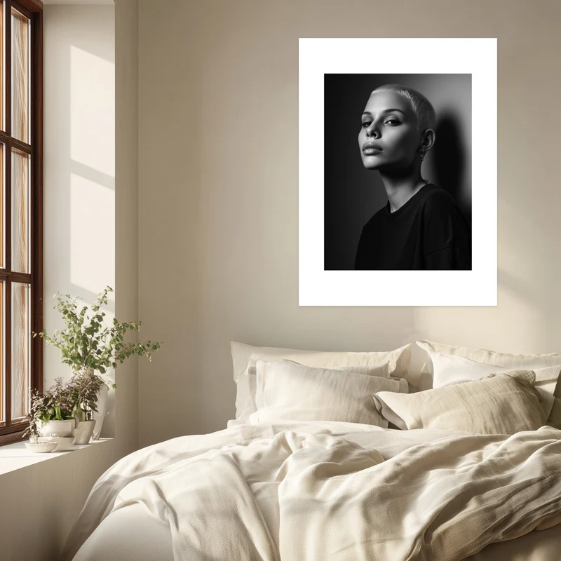 Schwarzweiss Portrait Frau Poster