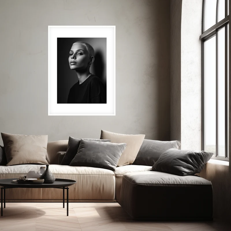 Schwarzweiss Portrait Frau Poster