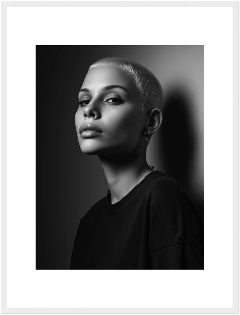 Schwarzweiss Portrait Frau Poster
