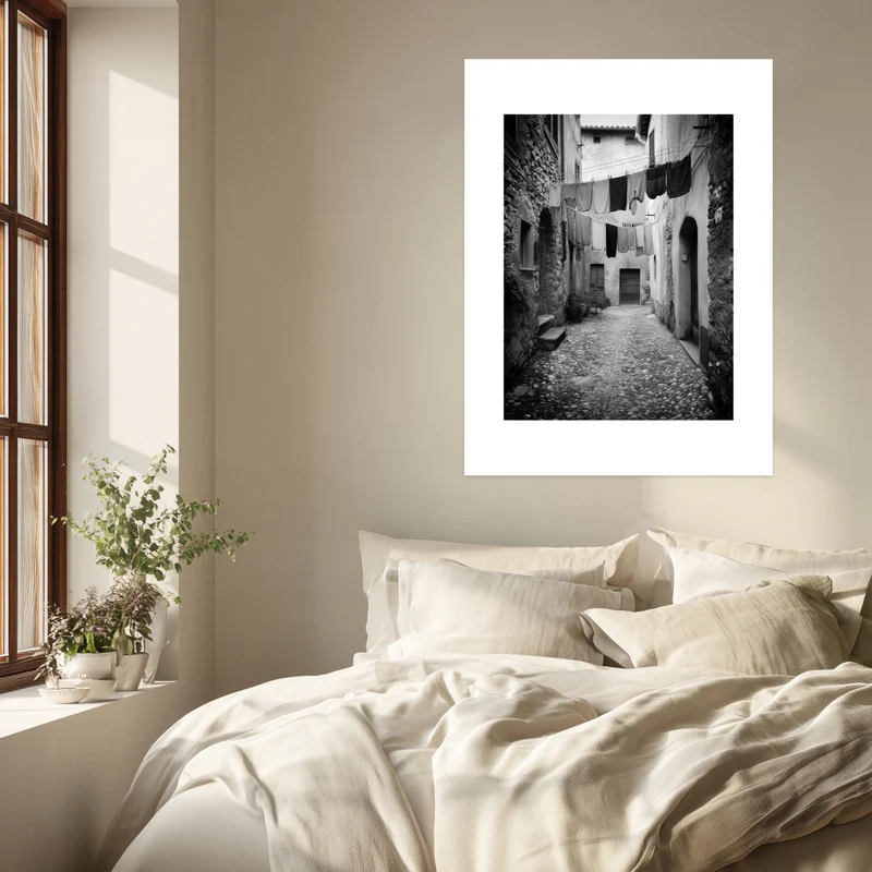Italienische Gasse mit Wäsche Poster
