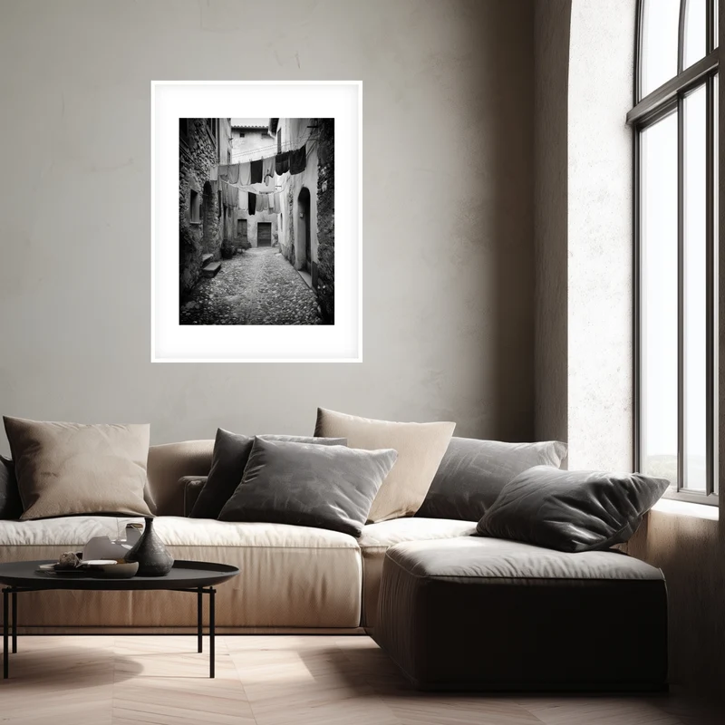 Italienische Gasse mit Wäsche Poster