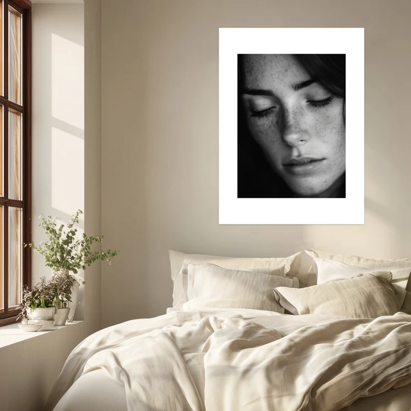 Schwarz-Weiss Portraet Frau Poster