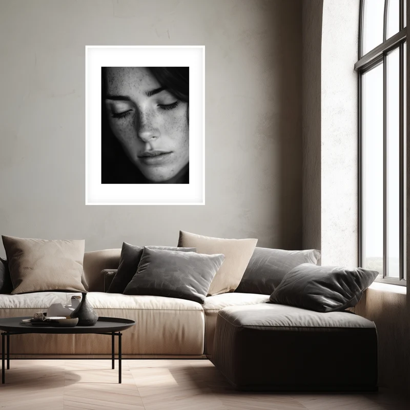 Schwarz-Weiss Portraet Frau Poster