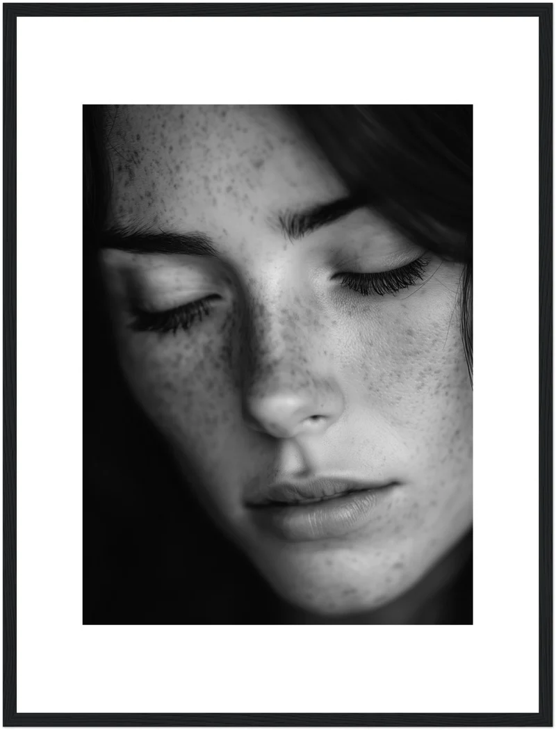 Schwarz-Weiss Portraet Frau Poster