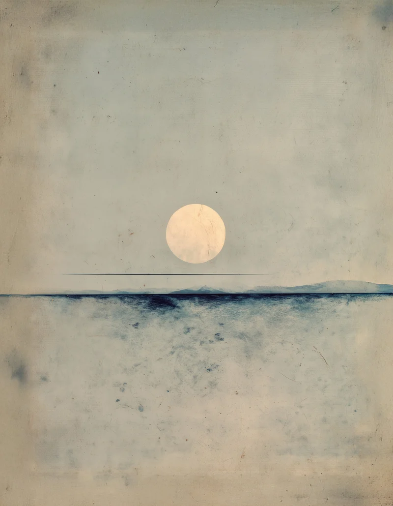 Vollmond über dem Meer Leinwandbild