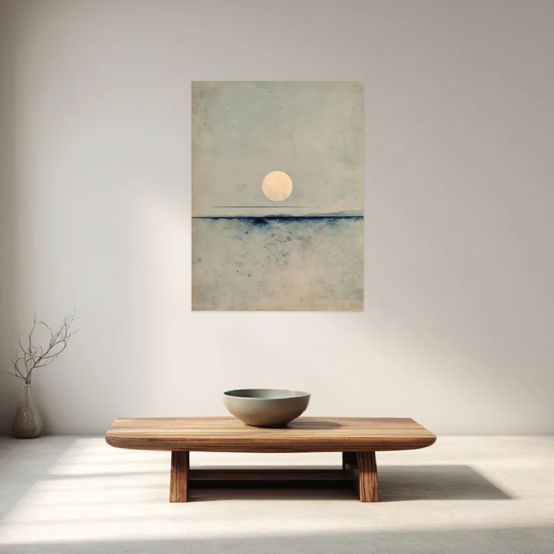 Vollmond über dem Meer Leinwandbild