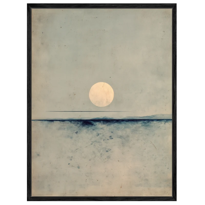 Vollmond über dem Meer Leinwandbild