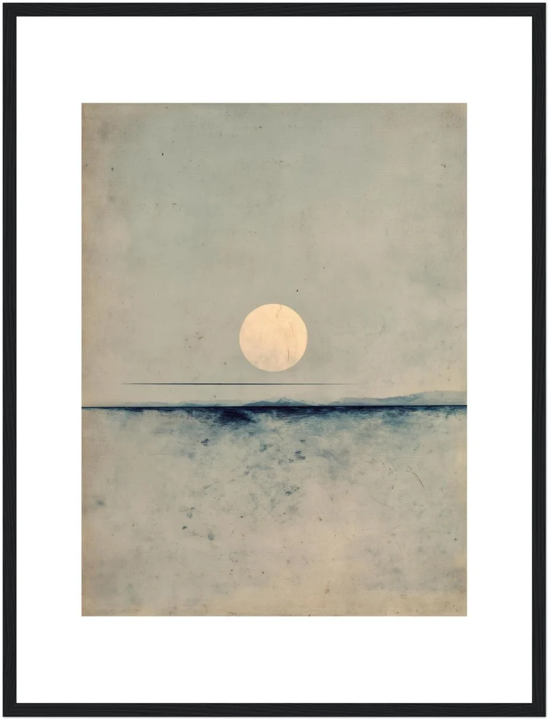 Vollmond über dem Meer Poster