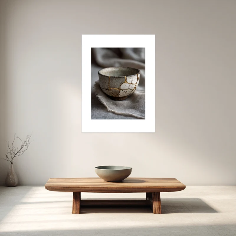 Kintsugi Schale mit Goldnaht Poster