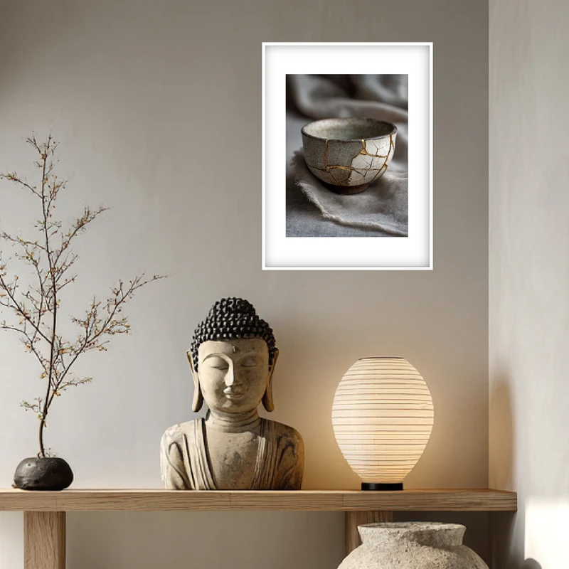 Kintsugi Schale mit Goldnaht Poster