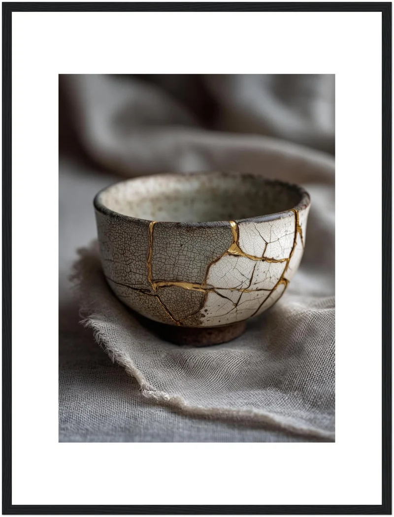 Kintsugi Schale mit Goldnaht Poster