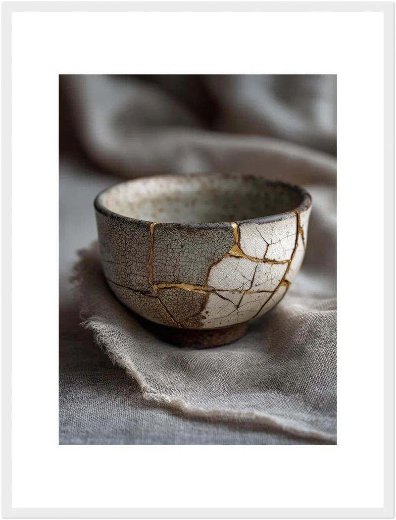 Kintsugi Schale mit Goldnaht Poster