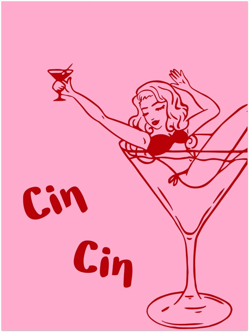 Cocktailgirl Cin Cin Leinwand