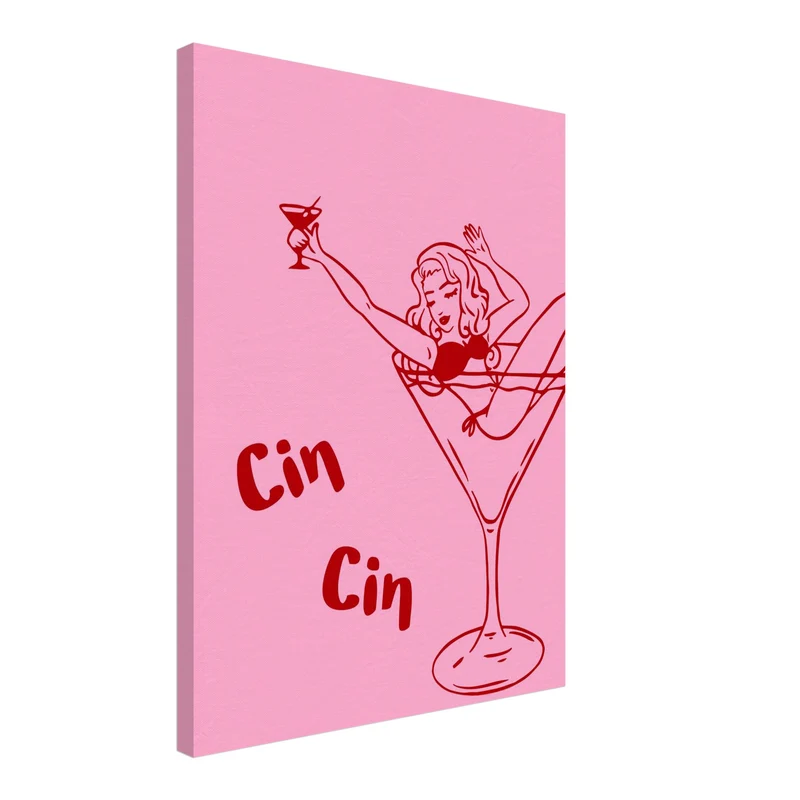 Cocktailgirl Cin Cin Leinwand
