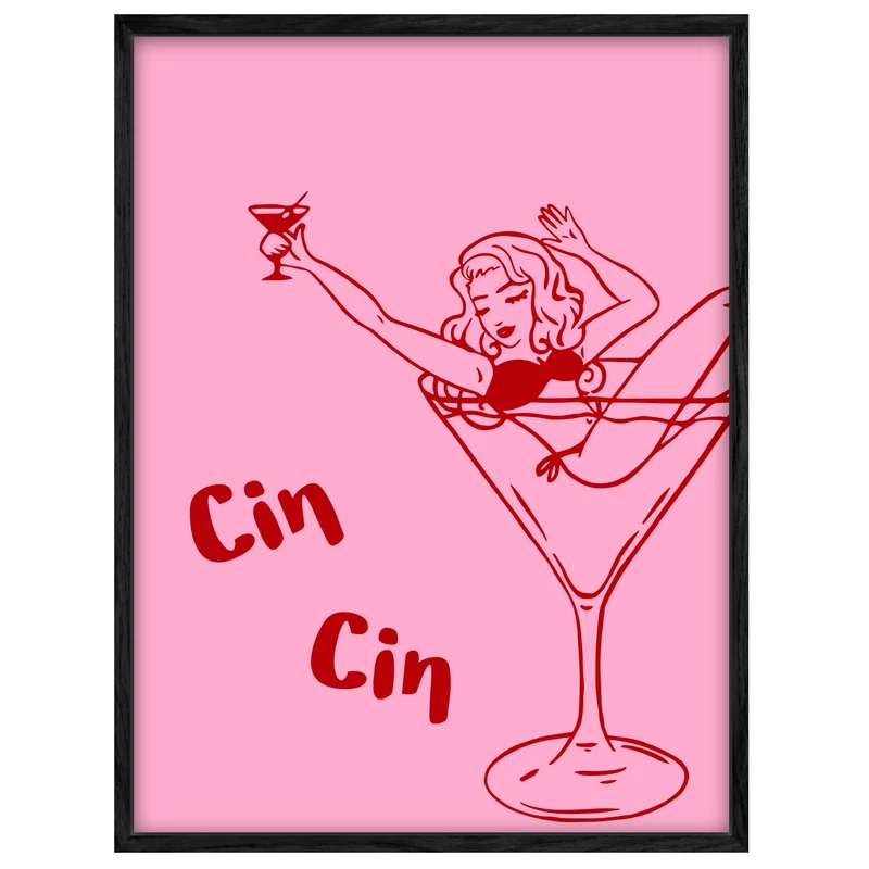Cocktailgirl Cin Cin Leinwand