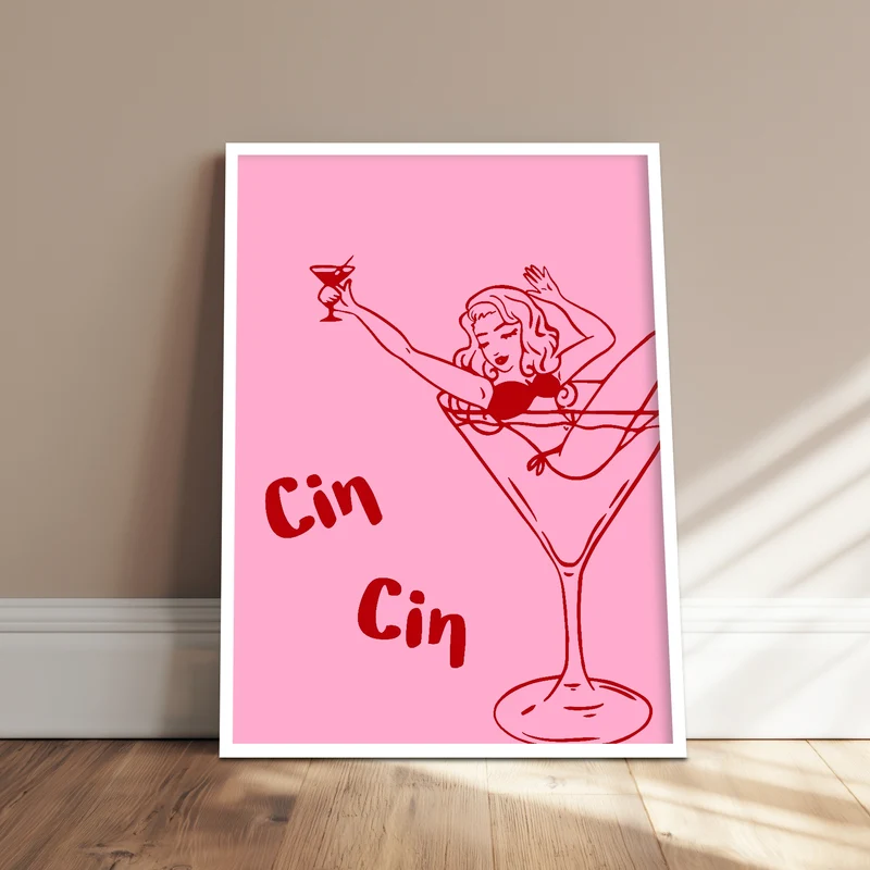 Cocktailgirl Cin Cin Poster
