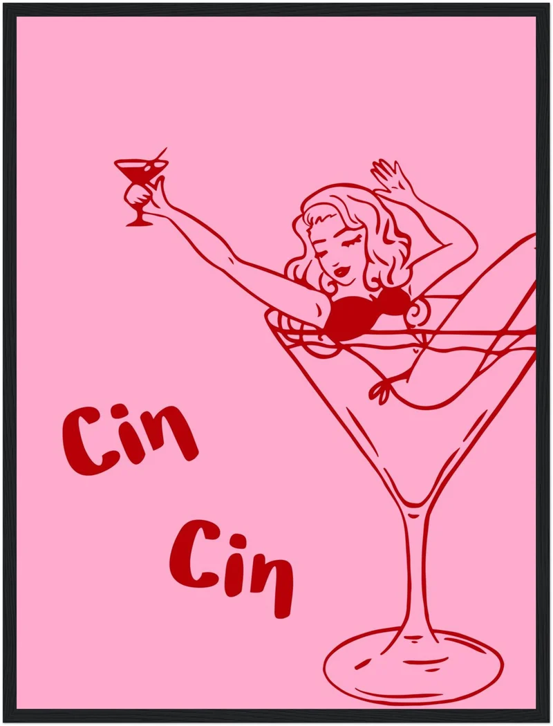 Cocktailgirl Cin Cin Poster