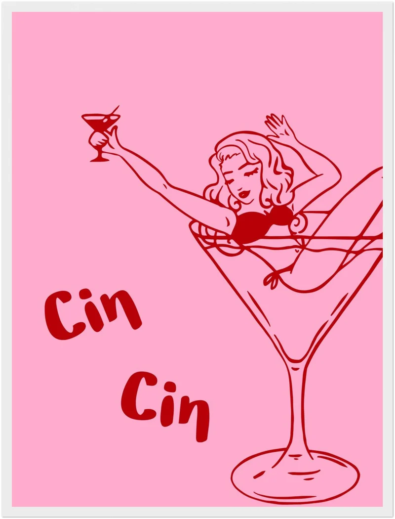 Cocktailgirl Cin Cin Poster