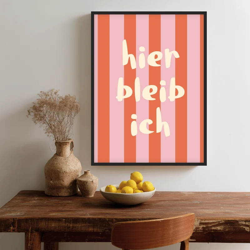 Streifen hier bleib ich Leinwand