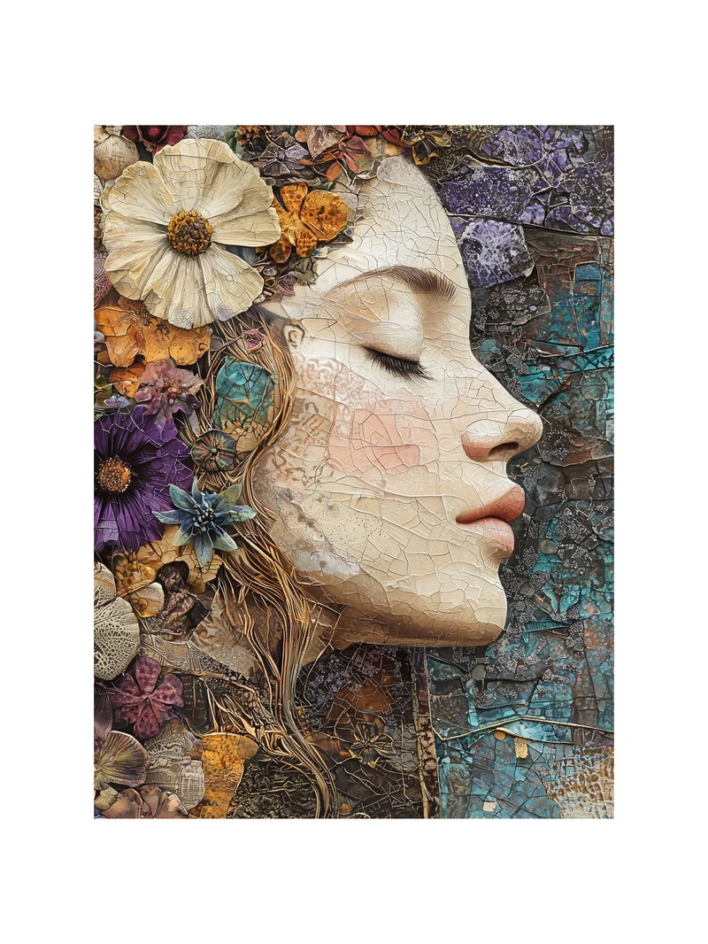 Blumenfrau Mosaik Poster