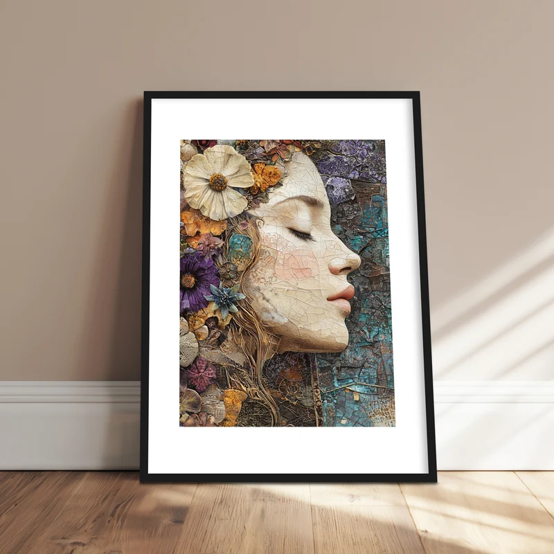 Blumenfrau Mosaik Poster