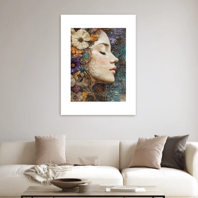 Blumenfrau Mosaik Poster