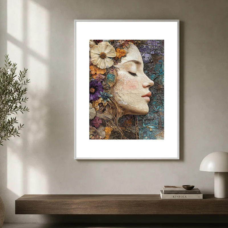 Blumenfrau Mosaik Poster