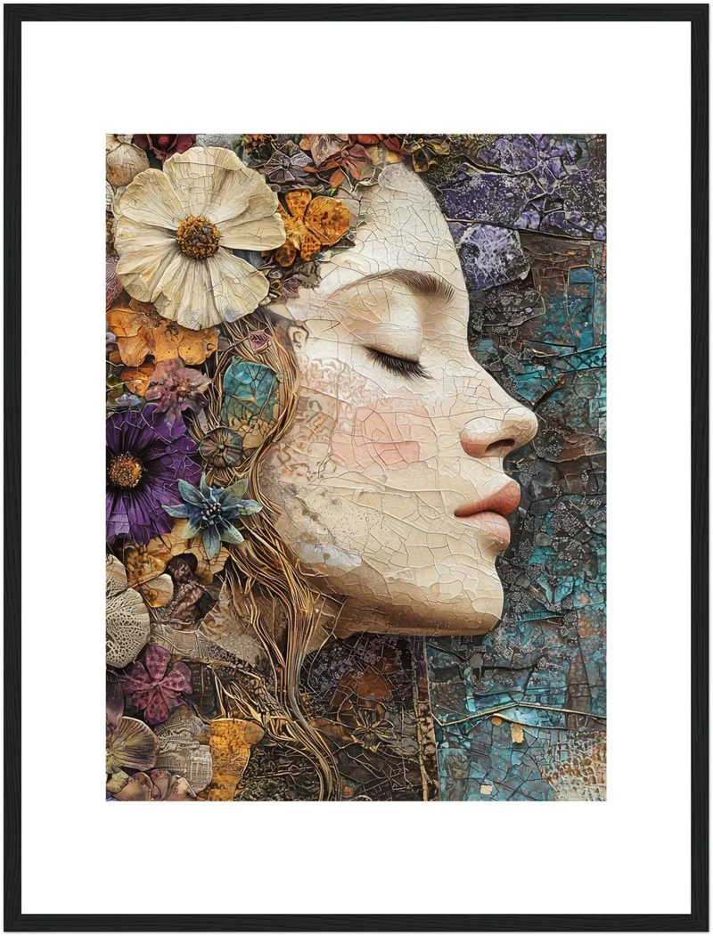 Blumenfrau Mosaik Poster