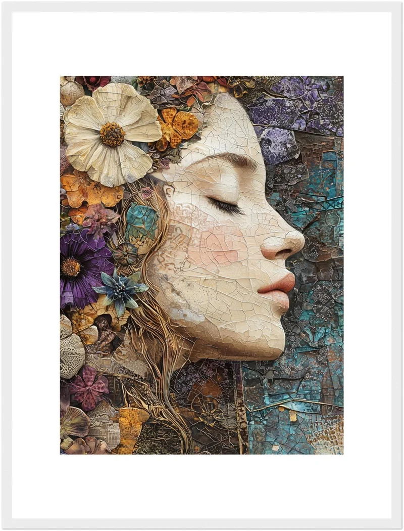 Blumenfrau Mosaik Poster
