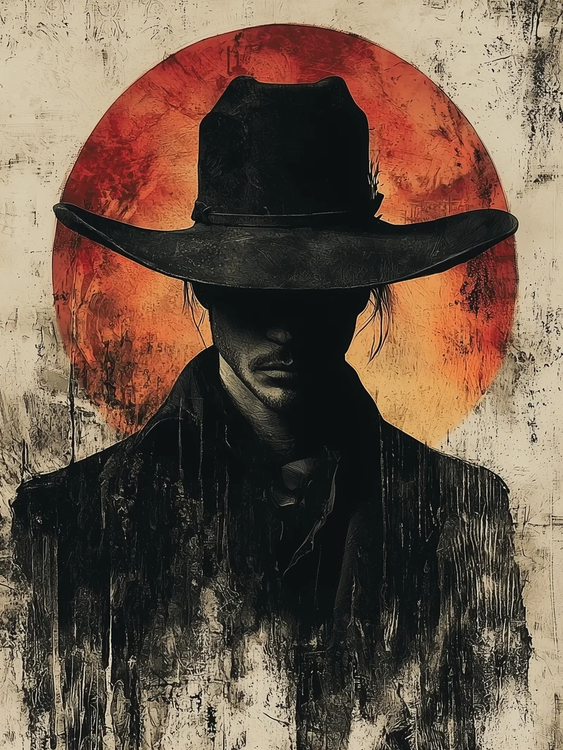 Cowboy im Sonnenuntergang Poster