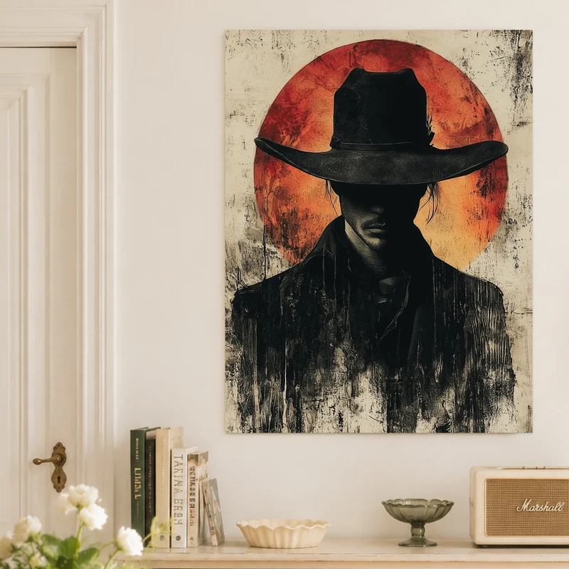 Cowboy im Sonnenuntergang Poster