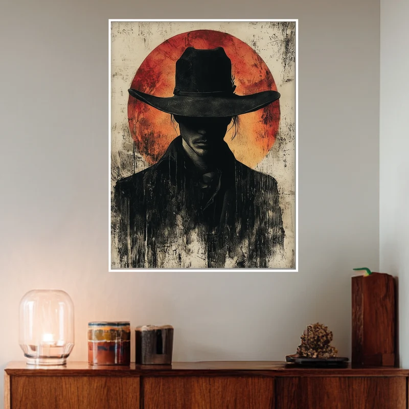 Cowboy im Sonnenuntergang Poster