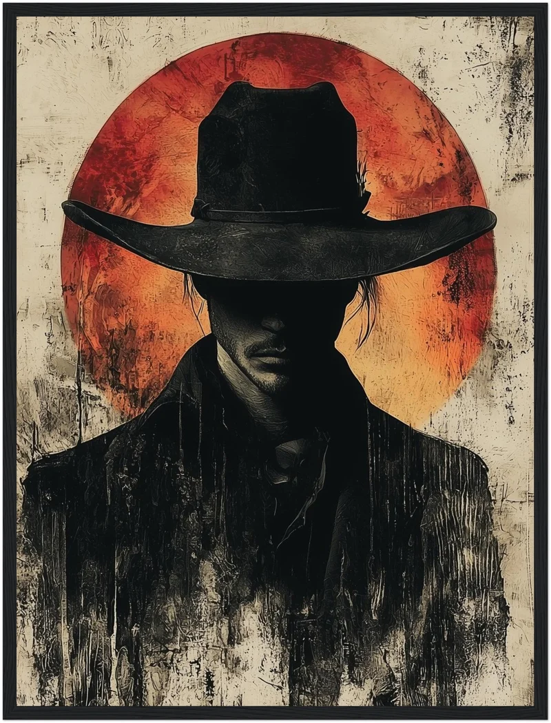 Cowboy im Sonnenuntergang Poster
