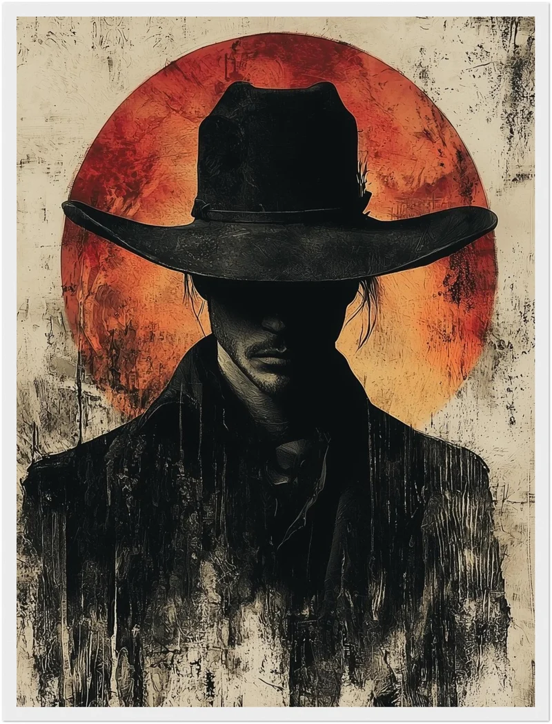 Cowboy im Sonnenuntergang Poster