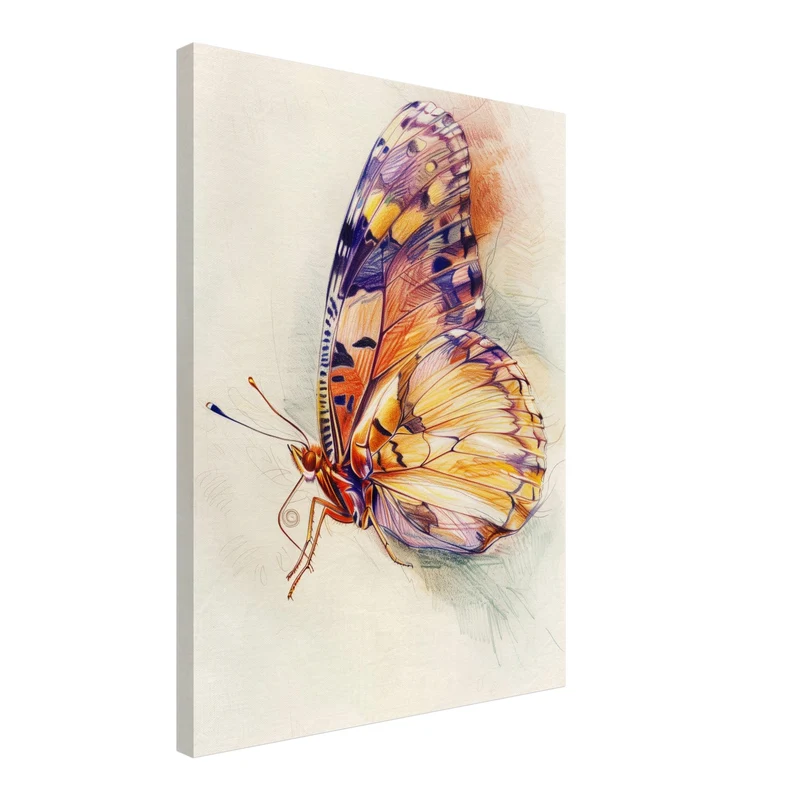 Bunter Schmetterling Illustration Leinwand