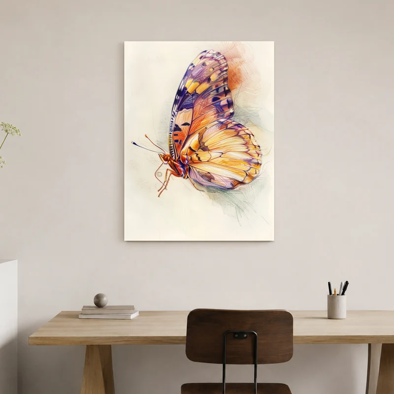 Bunter Schmetterling Illustration Leinwand
