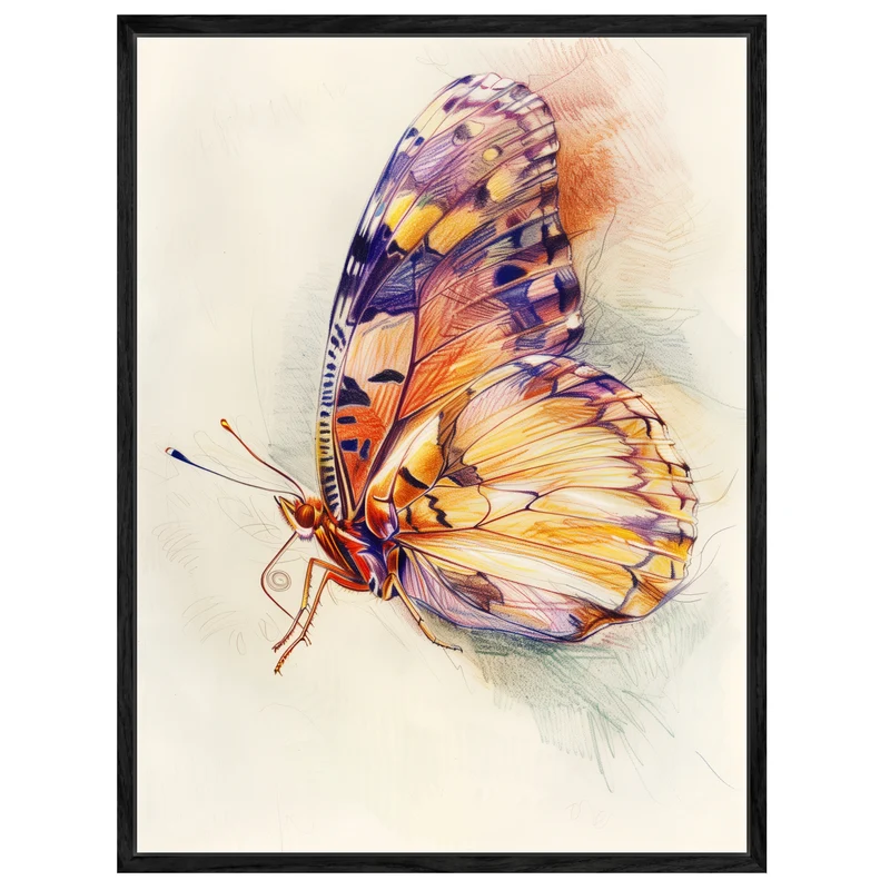 Bunter Schmetterling Illustration Leinwand