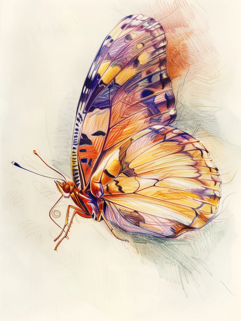 Bunter Schmetterling Illustration Poster